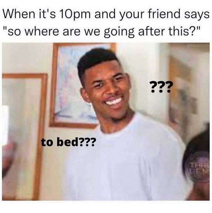 Man with confused expression reacting to late night plans, illustrating memes that perfectly sum up everyday life as an introvert.
