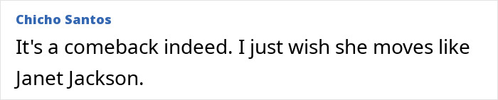 Comment mentioning a comeback and wishing she moves like Janet Jackson, related to Ozempic does wonders and Mariah Carey.